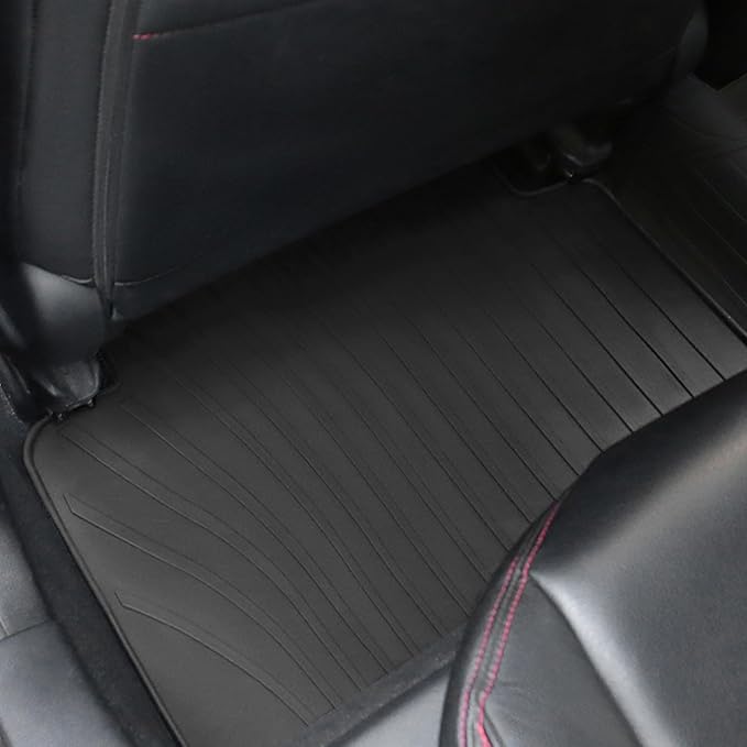 IKON MOTORSPORTS, Floor Mats Compatible with 2008-2015 Chevrolet Cruze, 16 Cruze Limited, Latex Heavy Duty All Weather Season Car Auto Front Rear Carpets Liner 5PC Black