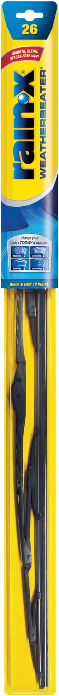 Rain-X RX30226 WeatherBeater Wiper Blades, 26" Windshield Wipers (Pack Of 1), Automotive Replacement Windshield Wiper Blades That Meet Or Exceed OEM Quality And Durability Standards