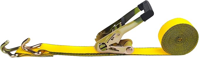 2 Inch Ratchet Straps Heavy Duty，20ft Tie Down Straps Ratchet with Double J Hook, 10000lbs Break Strength, Cargo Ratchet Straps for Moving, Truck, Trailers, Motorcycles (4 Pack)