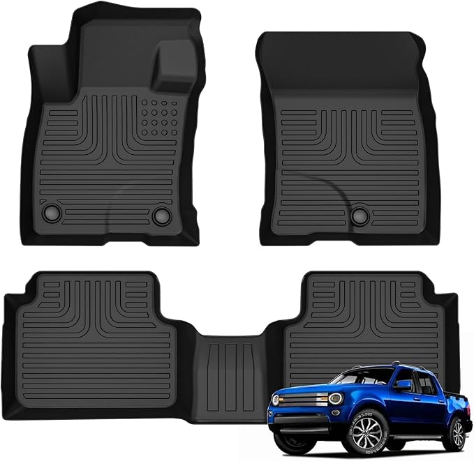 Floor Mats for Ford Maverick 2022-2025 (Not for Hybrid) All Weather Automotive TPE Liners Set Anti-Slip Waterproof Floor Liners Accessories, Black