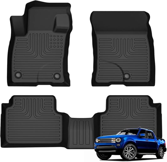 Floor Mats for Ford Maverick 2022-2025 (Not for Hybrid) All Weather Automotive TPE Liners Set Anti-Slip Waterproof Floor Liners Accessories, Black