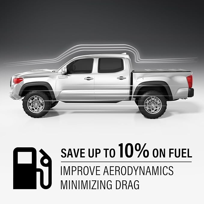 Hard Low Profile Quad-Fold Aluminum Truck Bed Tonneau Cover Compatible with 2016-2023 Toyota Tacoma 5ft Bed (60")