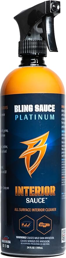 Bling Sauce Platinum Interior Sauce, All Surface Automotive Interior Cleaner for Cars, Trucks, SUVs, 24oz.