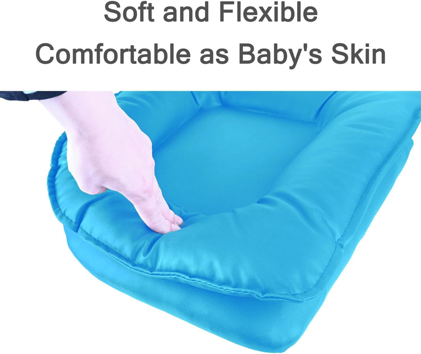 Rolling Stool Wide Seat with Back Rolling Chair 4 Wheels with Brakes for Home Office Garage Shop Waterproof Roller Seat Durable Steel Stand Blue