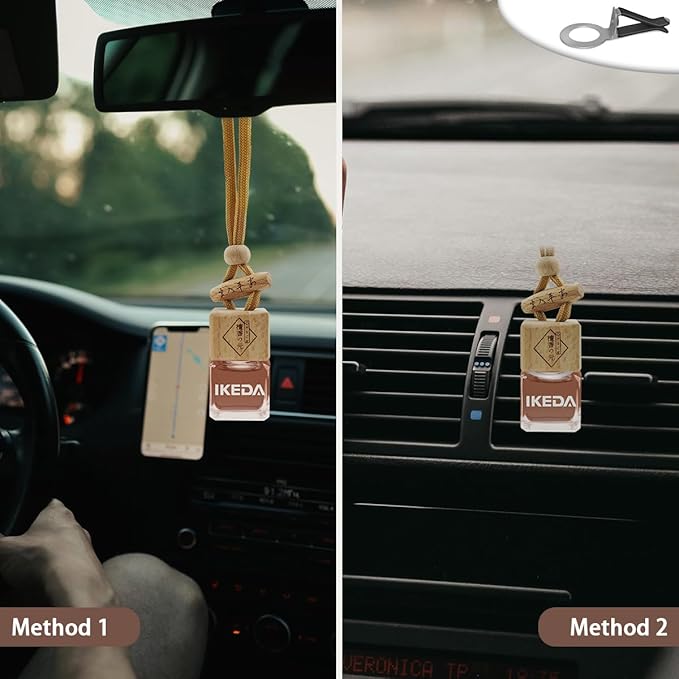 Car Air Freshener | Long-Lasting Coffee Aromas | Car Scent Hanging with Vent Clip | Odor Eliminator Deodorizer for Automotive Women Men (Square-Coffee)
