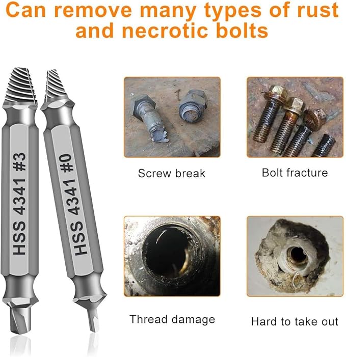 Gifts for Men,Damaged Screw Extractor Set-Christmas Stocking Stuffers for Men Adults Him,Mens Gifts for Dad,Husband,Stripped Screws Nuts & Bolts Drill Bit Tools for Easy Removal of Rusty Broken Screw