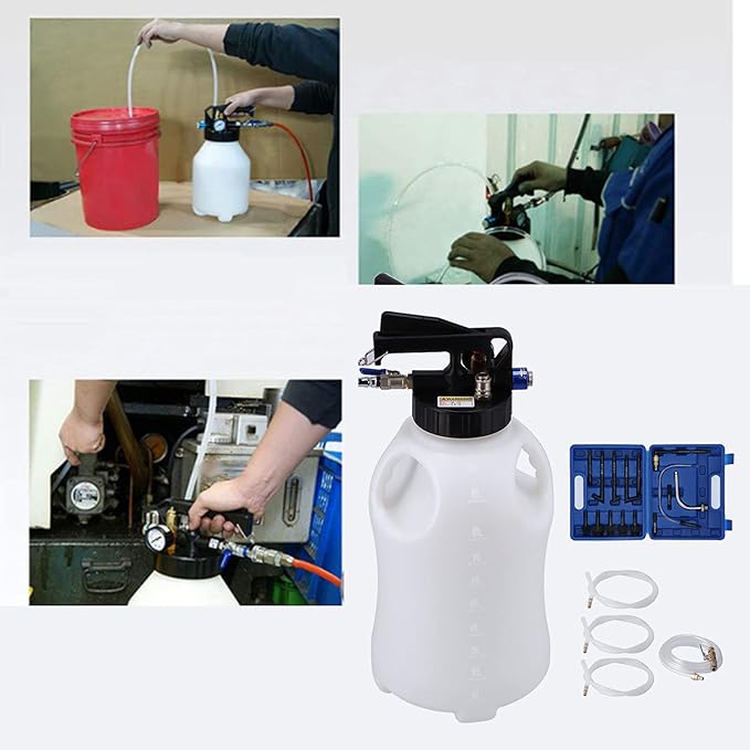 PerGar Transmission Fluid Pump Pneumatic Extractor and Dispenser Tool Kit, 10L Pneumatic Automatic Transmission Oil Filling Dispenser Engine Oil Fluid Change Tool Kit