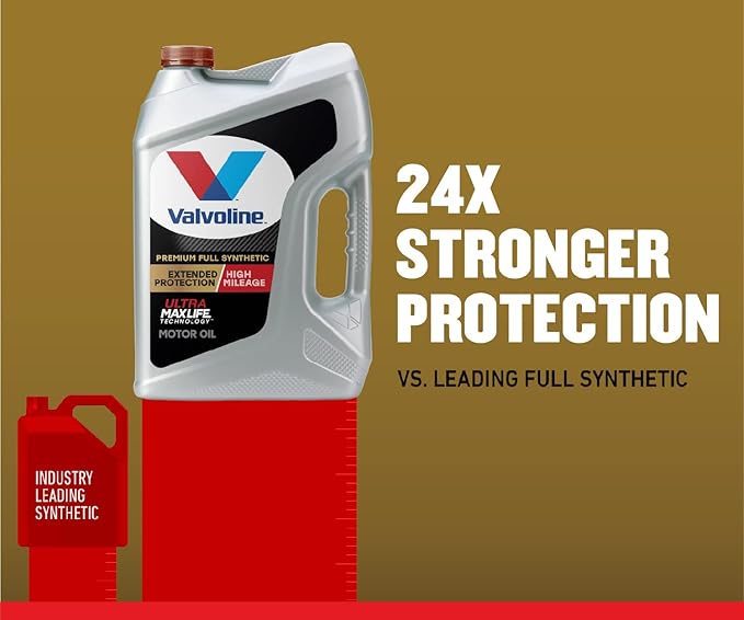 Valvoline Extended Protection High Mileage with Ultra MaxLife Technology 5W-20 Full Synthetic Motor Oil 5 Quart
