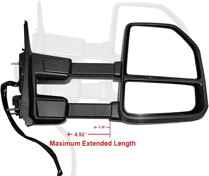 Towing Mirrors compatible for 1999-2016 Ford F250 F350 F450 F550 Super Duty Truck Side Mirrors with Turn Signal Light Power Heated Manual telescoping folding Black Housing Pair