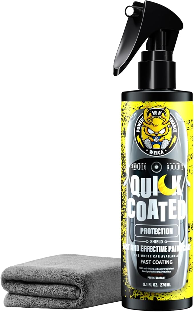 Ceramic Spray Coating for Cars, RV, Motorcycle, Boat - Hydrophobic Sealant & Wax - Quick Detailer for Extreme Gloss on Paint, Wheels, Trim - Safe on Chrome, Plastic, Vinyl - 9.1 fl oz