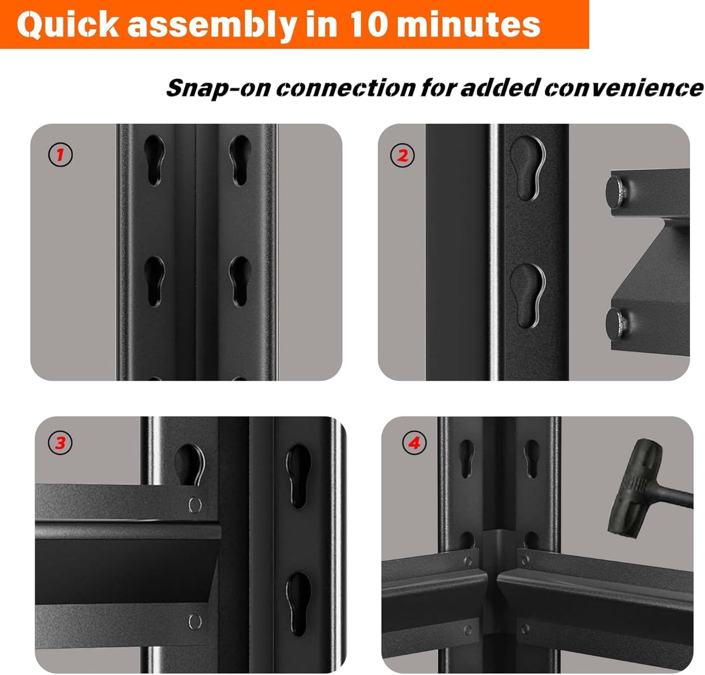 Adjustable 6-Tier Garage Shelving, Heavy Duty Steel Storage Rack, High Load Capacity, Ideal for Garage, Warehouse, or Home Organization (6-Tier 82" H x 40" W x 18" D)