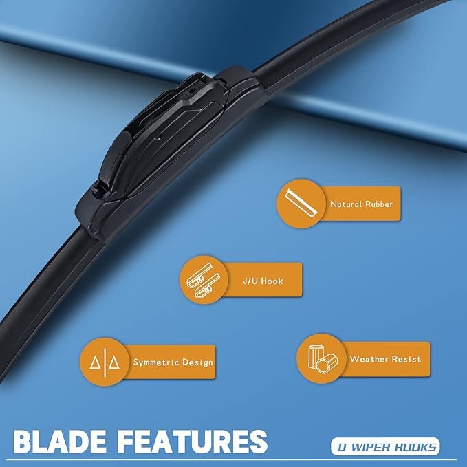 MIKKUPPA 26"+16" Windshield Wipers - Replacement for 2009-2016 Toyota Corolla, 2013-2023 Toyota RAV4, 2012-2016 Honda CRV, 2018-2020 Honda Accord - All Season Wiper Blades, Pack of 2