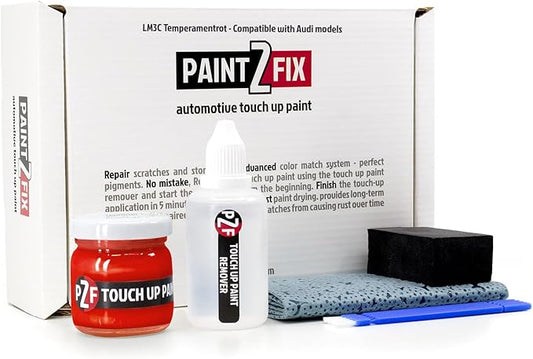 LM3C Temperamentrot Touch-Up Paint Kit for Scratches and Chips - Compatible with Audi Models