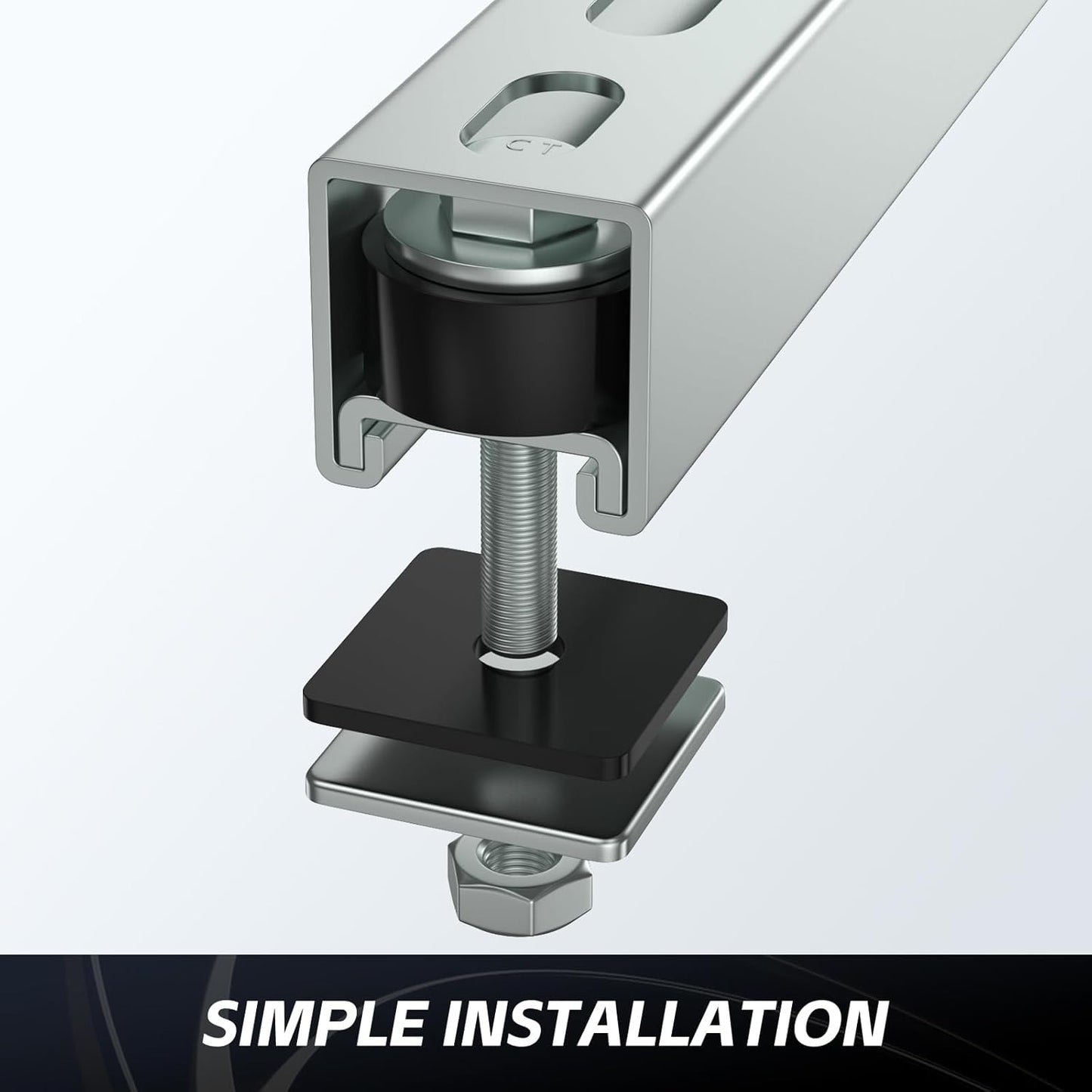 SKTREX Anti-Skid designTrolley Roller Wheels Limit Trolley Assembly Positioning for Unistrut Strut Channel with 1-5/8" Wide and All 1-5/8" or Taller Strut Channel Pack of 4