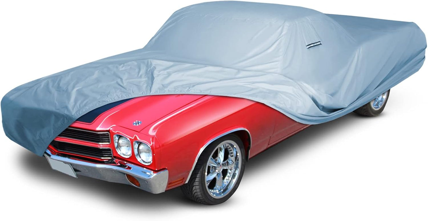 iCarCover Premium Car Cover for 1968-1972 Chevy El Camino Heavy Duty Waterproof All Weather Automobiles Custom Fit Indoor Outdoor UV Snow Protection Covers with Straps and Bag
