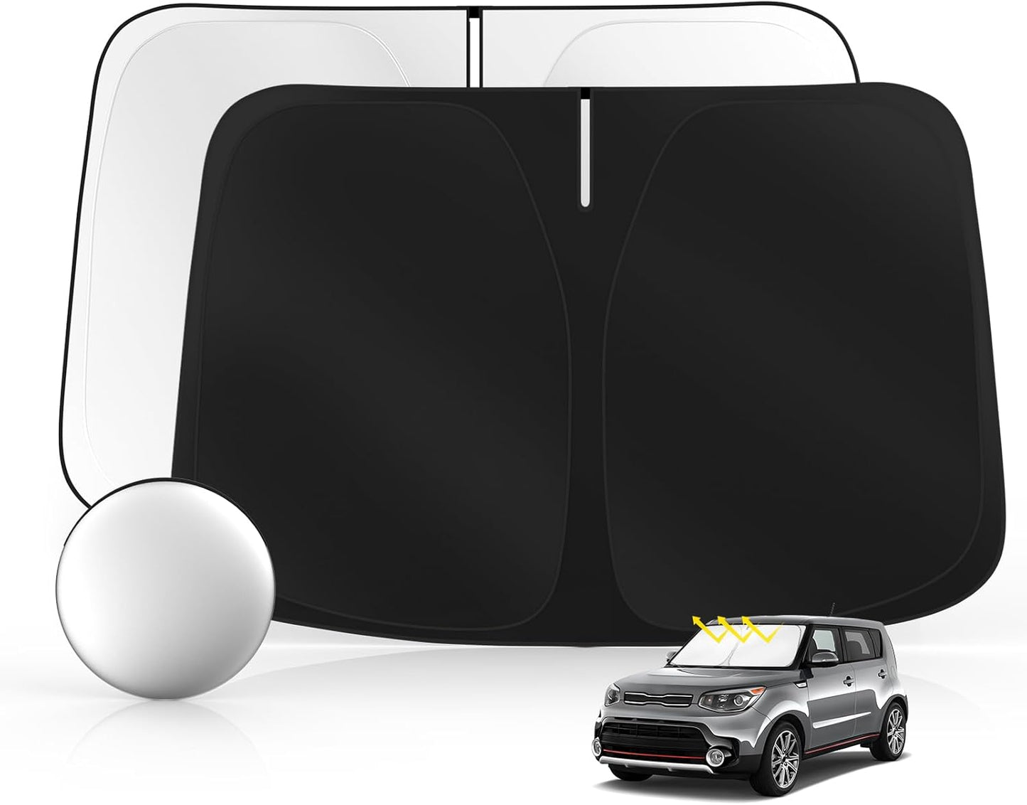 Windshield Sun Shade for Kia Soul 2014-2019 Foldable Sunshade Custom Fit Front Window Car Interior Accessories Protector Blocks UV Rays