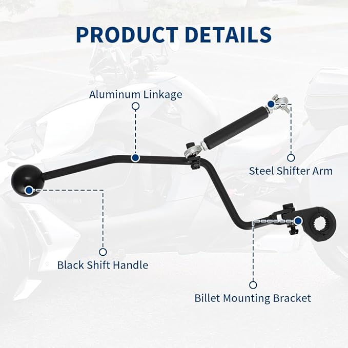 Hand Shifter for Cam Am Ryker 900 Models Forward/Reverse Shifter Kit Aluminum