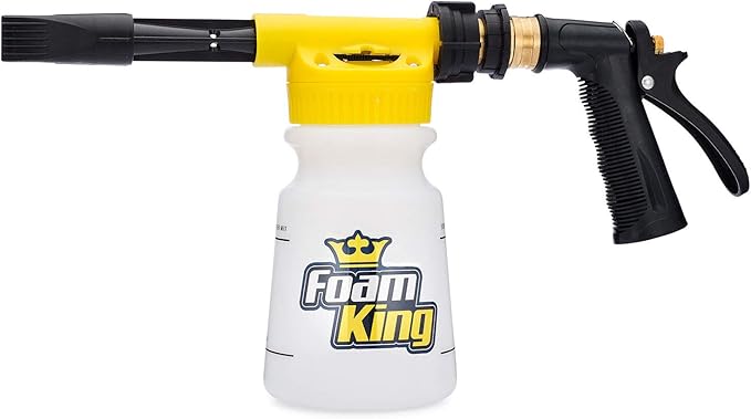 Foam King Car Wash Foam Gun, Foam Cannon for Hose Garden - The King of Suds - Ultimate Scratch Free Cleaning Car Soap Sprayer - Snow Foaming Blaster Fits all Garden Hose