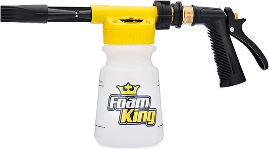 Foam King Car Wash Foam Gun, Foam Cannon for Hose Garden - The King of Suds - Ultimate Scratch Free Cleaning Car Soap Sprayer - Snow Foaming Blaster Fits all Garden Hose
