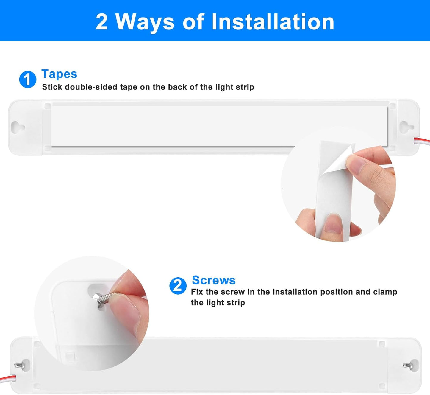 Linkstyle 12V Interior LED Light Bar, Super Bright 96LEDs Strip Lights with Switch, Enclosed Trailer Lamps for Car Truck Camper Van RV
