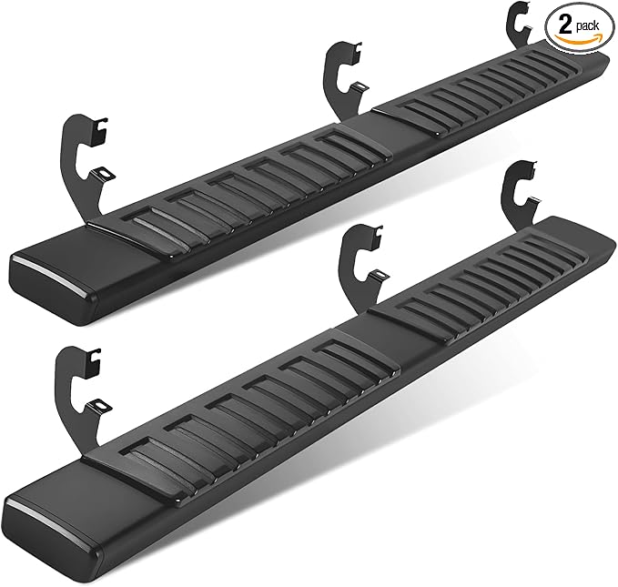 6" Running Boards Compatible with 2019-2025 Chevy Silverado 1500 Extended Cab Black Aluminum Alloy Side Steps Nerf Bars