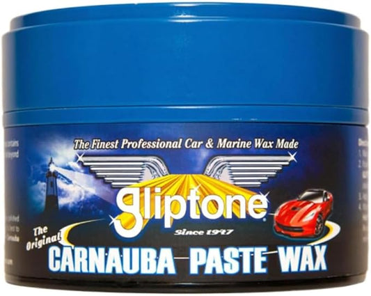 Gliptone Carnauba Paste Wax, Original Brazilian Carnauba Formula for Maximum Surface Protection and Long-Lasting Brilliant Shine, Easy Apply & Remove, 10.5 Oz