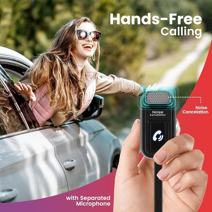 Pyle Cigarette Lighter Bluetooth FM Transmitter - Universal Wireless Car Bluetooth Adapter, Music Audio Stereo Radio Receiver w/Mic, Handsfree Calling, Siri/Google Asst, USB, SD Card Slot - PBT91.5