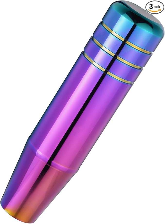 Abfer 5" Heavy Weighted Shifter Knob, Aluminum Alloy Car Gear Lever Metal Stick Shift Handle Fit Most Automatic Manual Vehicle (Multicolor)