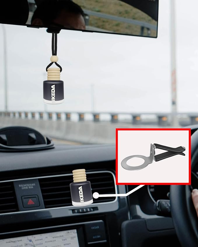 Car Air Freshener Hanging,Cylindrical Auto Scent with Vent Clip Bottle,45-Days Long Lasting Fragrance, Essential Oil Diffuser Odor Eliminator for Women (Circle, ice)