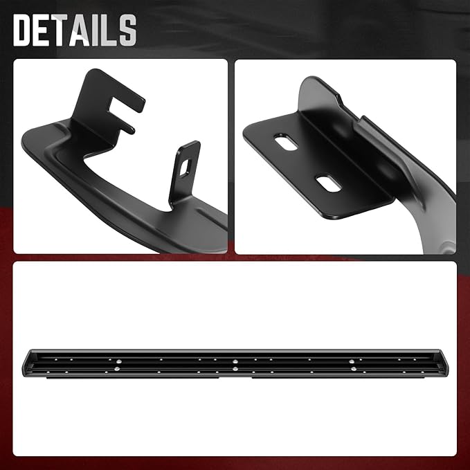 DNA MOTORING 6.75" Flat Running Boards Side Step Bars Compatible with 2007-2018 Chevy Silverado GMC Sierra 1500 3500HD / 2007-2019 2500 HD Extended Cab, Black, STEPB-A-0093