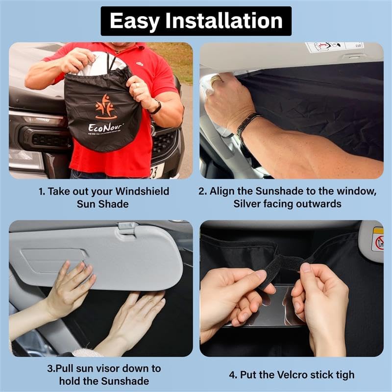 for Mazda CX-30 2019-2025 EcoNour Windshield Sunshade -240T Polyester Material Cars Sun Visor Reflector Blocks UV Rays - Foldable Sunshade Interior Protection-Mazda CX-30 Accessories