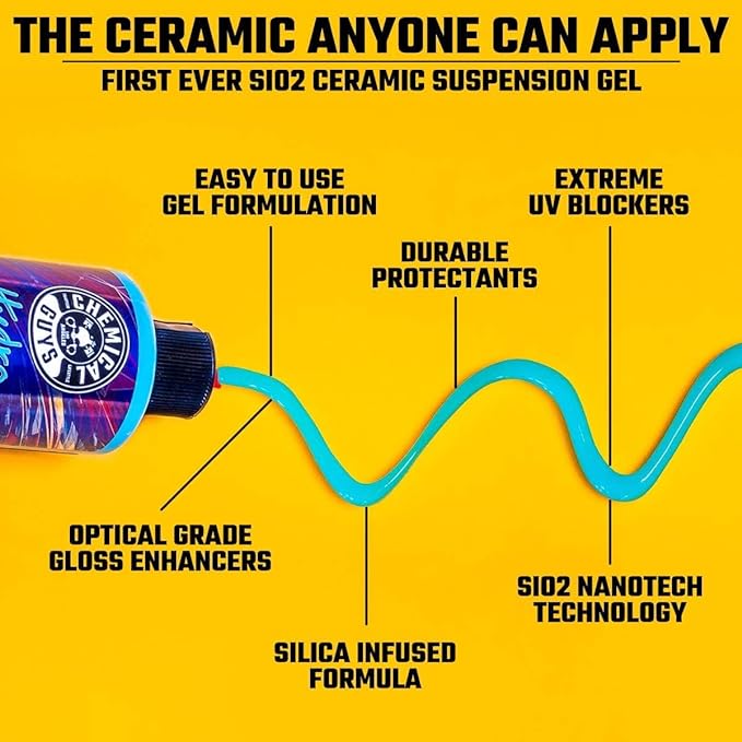 Chemical Guys HydroSlick Intense Gloss SiO₂ Ceramic Coating HyperWax - High Shine and Long-Lasting Protection, Safe for Cars, Trucks, SUVs, Motorcycles, RVs, and More - 16 oz