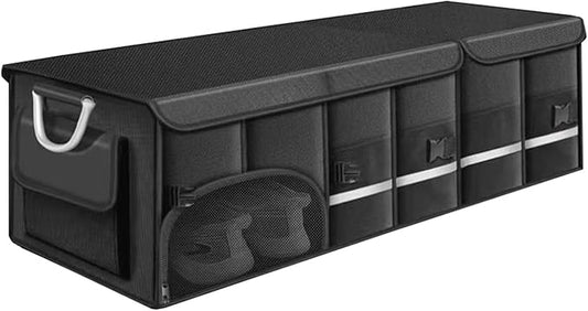 Collapsible Multi Compartment Car Trunk Organizer,SUV Trunk Organizer, suitable for Car Accessories Interior for Women and Men (JB-90)