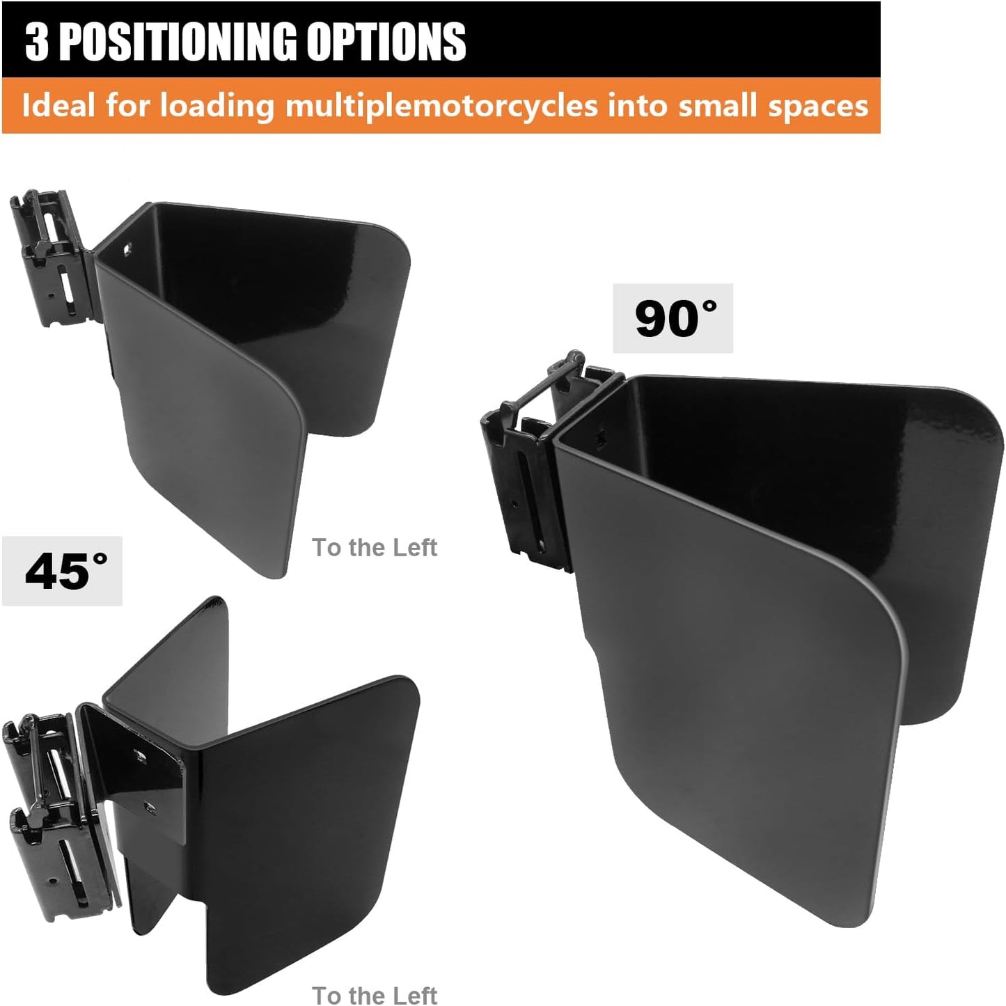 4Pack E-Track Wheel Chock for Motorcycle, E Track Dirt Bike Wheel Chocks, E-Track Accessories Hardware, Supports Tires up to 6” Wide Black