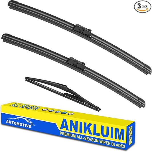 ANIKLUIM® 26"+23" Wiper Blades with 12" Rear Wiper Blade Set Replacement for Mercedes-Benz Windshield Wipers Original Factory Quality (Pack of 3)