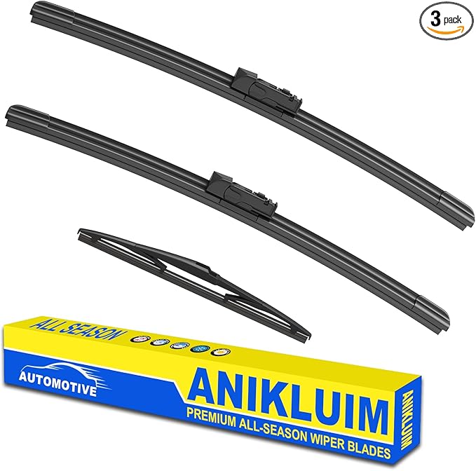 ANIKLUIM® 24"+18" Wiper Blades with 14" Rear Wiper Blade Set Replacement for 2017-2024 CX-5 CX-9 Windshield Wipers Original Factory Quality (Pack of 3)