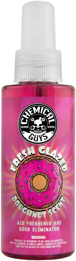 Chemical Guys AIR23304 Fresh Glazed Doughnut Scent Premium Air Freshener and Odor Eliminator, (Great for Cars, Trucks, SUVs, RVs, Home, Office, Dorm Room & More) 4 fl oz