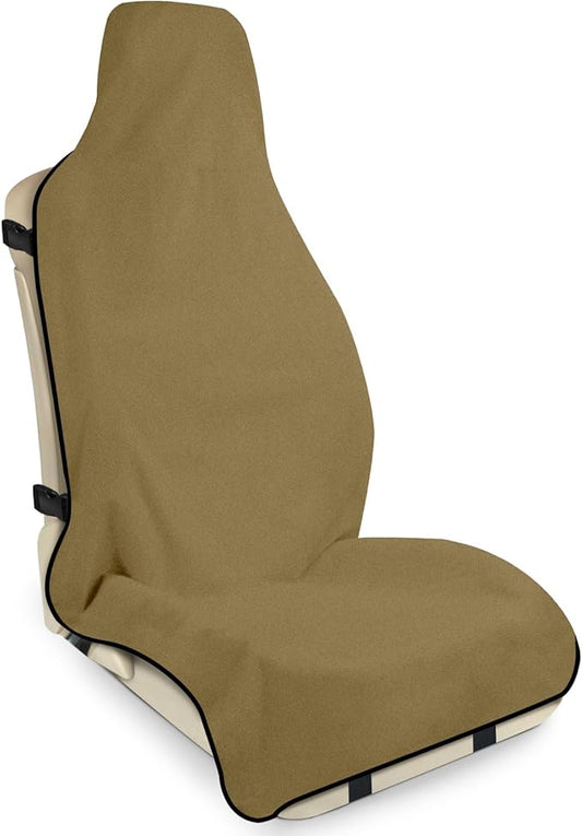 Waterproof Seat Cover Towel, Premium Sweat Carseat Protector, Perfect for Universal Anti-Slip Car Truck SUV Seat, Great for Surfing Yoga Gym Workout, Brown