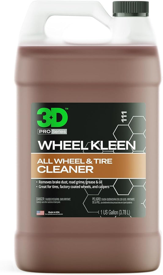 3D Wheel Kleen - High-Foaming Wheel & Tire Cleaner, Removes Brake Dust, Road Grime & Grease, Safe for All Factory Wheels & Calipers, Professional-Grade - 1 Gallon