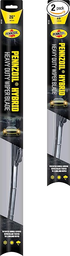 Pennzoil 872 Hybrid Heavy Duty Wiper Blades, 26 Inch & 16 Inch Windshield Wipers (Pack of 2), Automotive Replaceable Wiper Blades Reinforced with a Double Spring Frame for the Toughest Weather