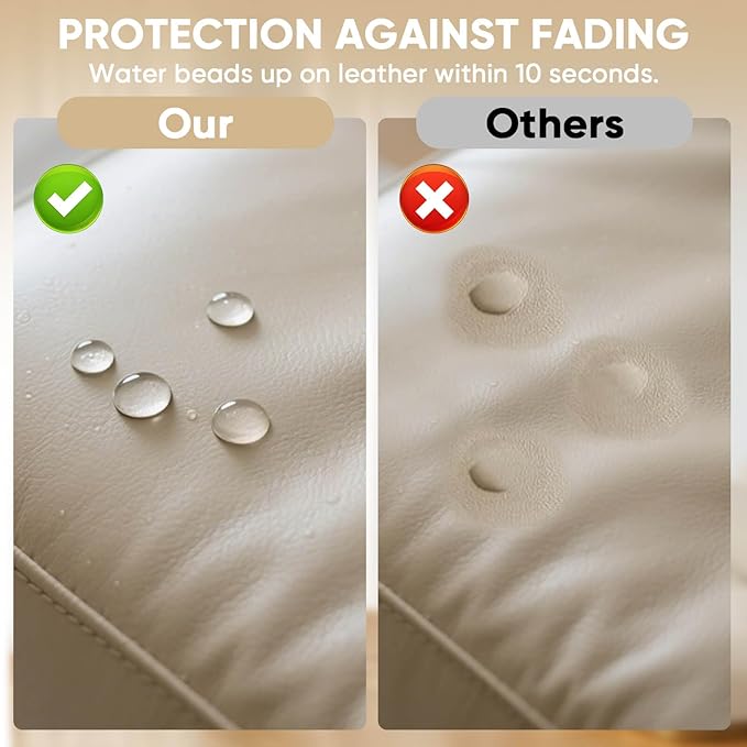 Leather Recoloring Balm - Scratch Repair & Color Restore Kit for Faded Leather, Couch & Car Seats - 10OZ Restorer Balm for Furniture, Auto Interior, Vinyl, Accessories (Beige)