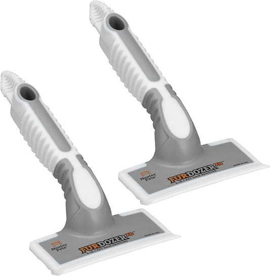 FurDozer Pet Hair Remover & Auto Detailing Tools - Cat & Dog Hair Remover for Carpets, Car Interiors, Couches, Bedding, & Pet Furniture (Gray, (2 Pack) - X6)