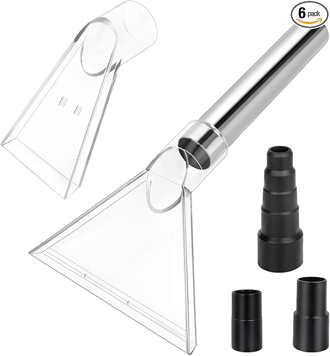 Shop Vac Extractor Attachments with 2-1/2" & 1-7/8" & 1-1/4" Three Adapters Auto Detailing Vacuum Head Extraction Wet Dry Vacuum Vac Extractor Attachment for Upholstery Carpet Car Detailing