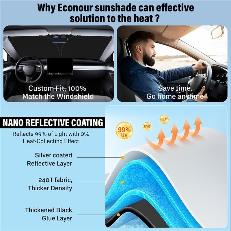 Subaru Impreza 2015-2025 Car Windshield Sunshade - EcoNour 240T Polyester Material Cars Sun Visor Reflector - Blocks UV Rays - Foldable Sunshade Interior Protection-Subaru Impreza Accessories