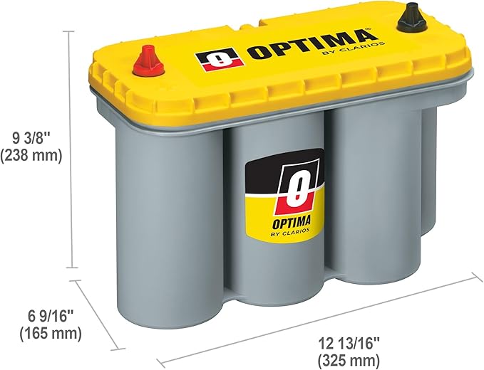 OPTIMA Batteries High Performance D31T YellowTop Dual Purpose Sealed AGM Car, Truck And SUV Battery, 900 CCA, Maintenance Free, Versitile Mounting