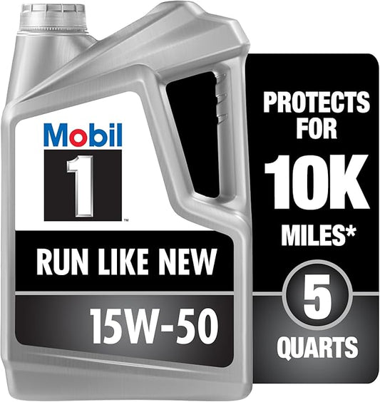 Mobil 1 Advanced Full Synthetic Motor Oil 15W-50, 5 Quart