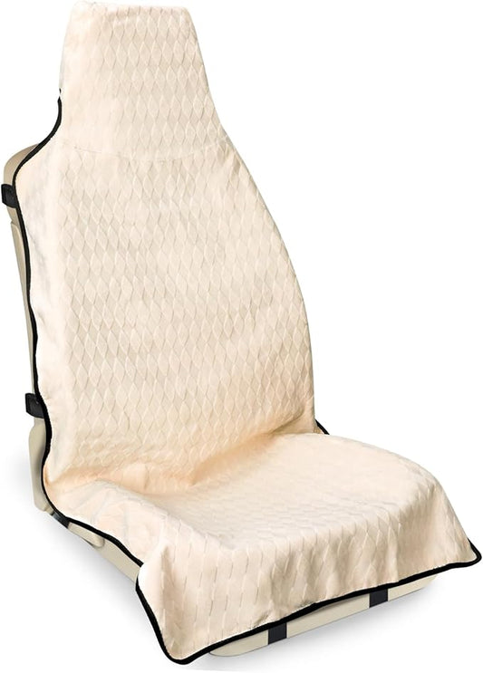 Waterproof Seat Cover Towel, Premium Sweat Carseat Protector, Perfect for Universal Anti-Slip Car Truck SUV Seat, Great for Surfing Yoga Gym Workout, Beige (Jacquard)