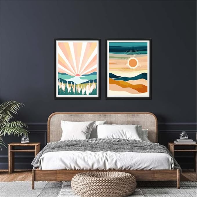 YANXIN Paint by Numbers Kit for Adults Beginners 2 Pack Rolled Paint by Numbers on Canvas for Creative Wall Art Home Decoration with Nice Gift Box 12x16 inch 5758