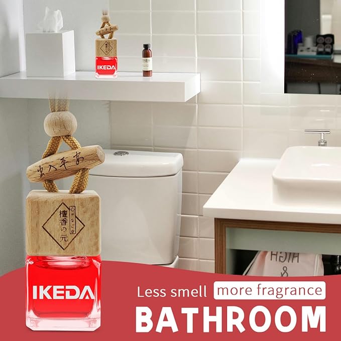 Car Air Freshener, Square Hanging Car Scent with Vent Clip Bottle, Long Lasting Fragrance, Essential Oil Diffuser, Odor Eliminator Deodorizer (Square-Bloom Life)