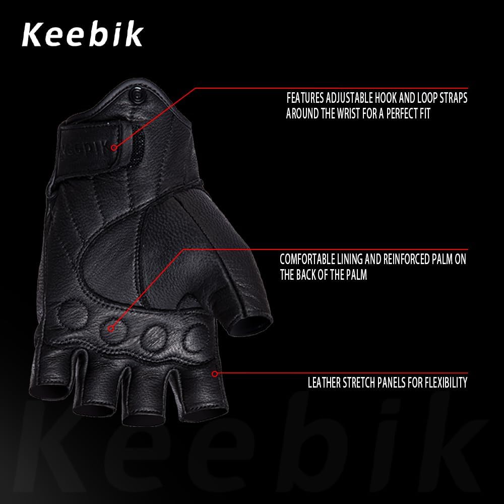 Goatskin Leather Motorcycle Motorbike Powersports Racing Gloves Reflective Skull Touchscreen for Men and Women Model